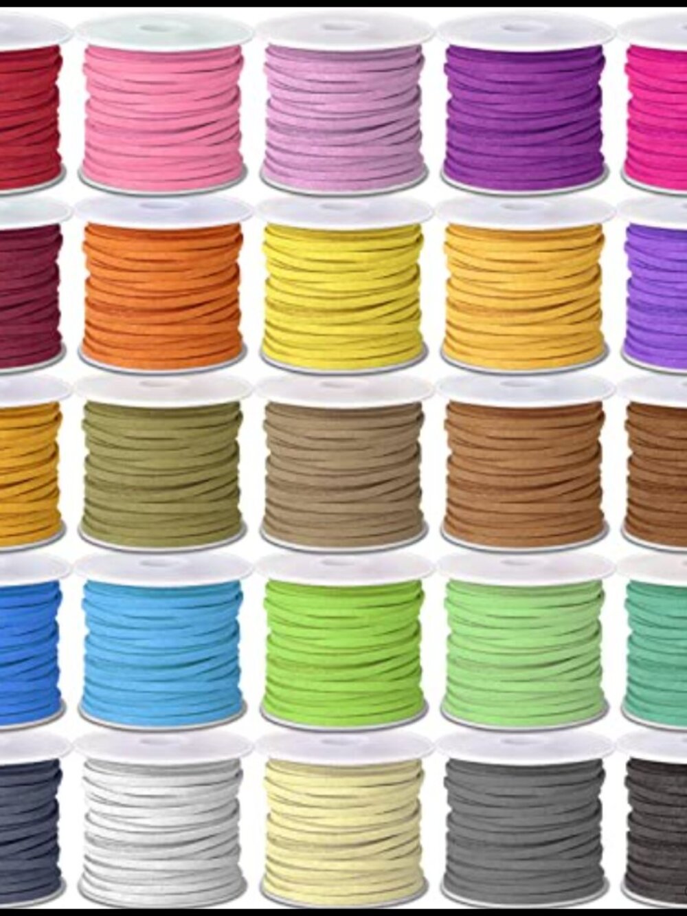 Faux Suede Leather Cord 25 Rolls Flat for Jewelry Making & DIY Crafts